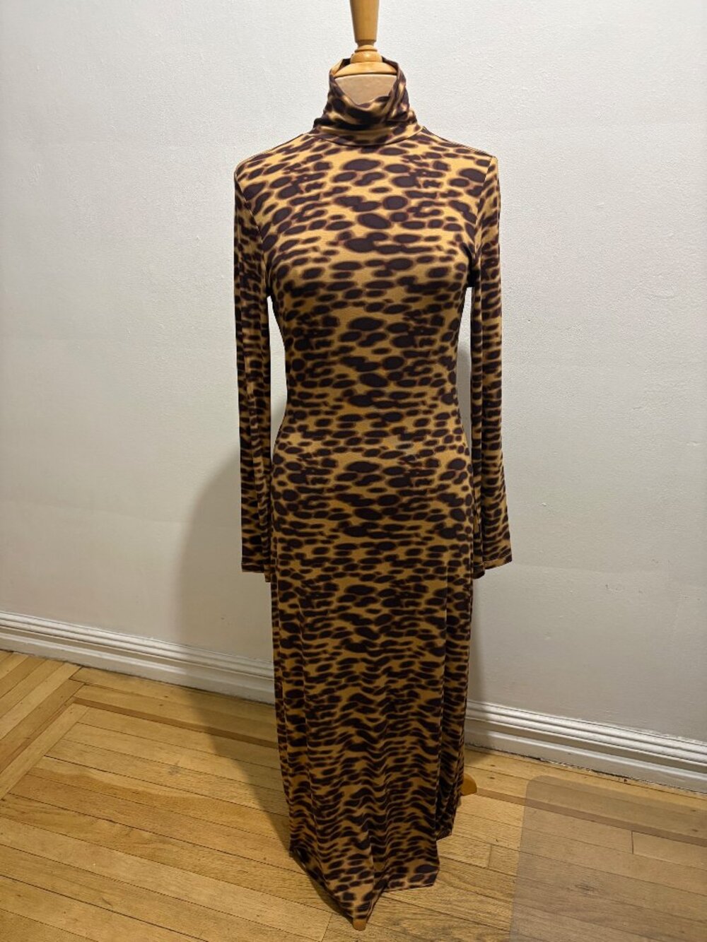 NWOT Marks & Spencer M&S Jersey Animal Print High Neck Maxi Dress